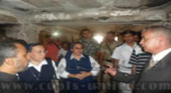 Suez Governor inspects the burnt churches